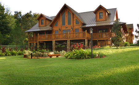 The home's exterior