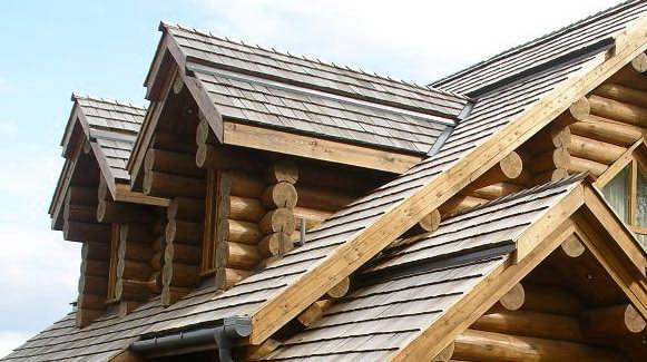 russian style shingles log home