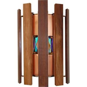 swedish wood and copper sconce