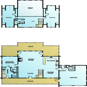 Smartly designed homes position bathrooms so that the plumbing lines are the shortest. Here, a powder room shares direct waterlines with the laundry and the kitchen.
