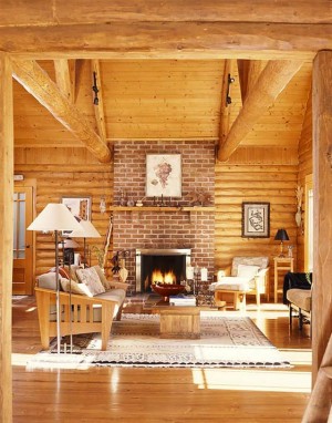 Interior of a Hybrid Log Home