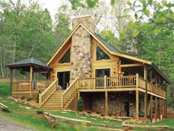 Mountain View Retreat Log Home Plan By Bk Cypress Homes Exterior 374