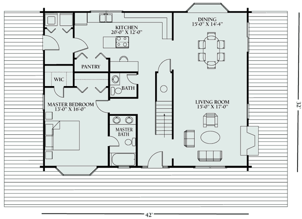 Winston Log Home Plan By Original Cabin Homes Elevation Image 4020 First Floor 4021