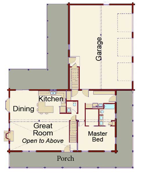 New Castle Log Cabin Plan by Real Log Homes New Castle Log Cabin Plan by Real Log Homes